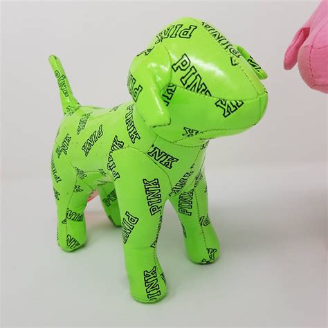 Victoria Secret Y2k Pink Dogs Set Of 2 Hot Pink And Lime Green Etsy