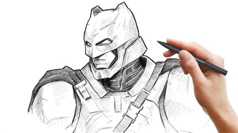 Draw another oval on each side of the first two. Drawing Armored BATMAN from Batman V Superman in ...