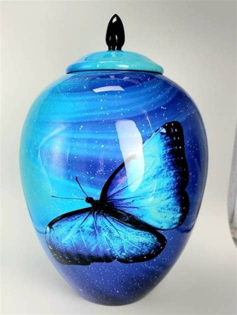 Butterfly Urn For Ashes Blue Urn Extra Large Urn Etsy