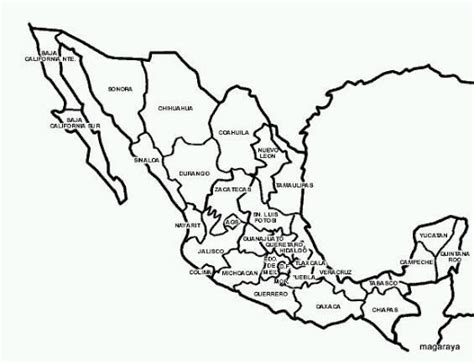 Tono Influencia Colega Mapa Politico De Mexico Para Colorear