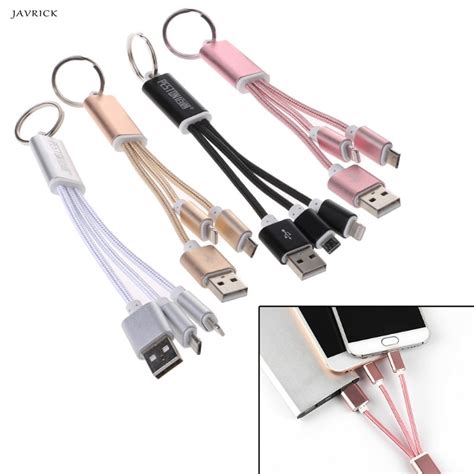 Javrick 2 In 1 Multifunction Key Chain Key Ring Usb Cable Fast Charging