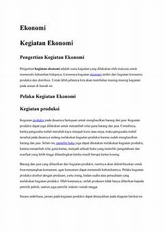 Apa Tujuan Dari Kegiatan Ekonomi