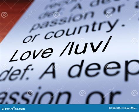 Love Definition Closeup Showing Affection Stock Illustration