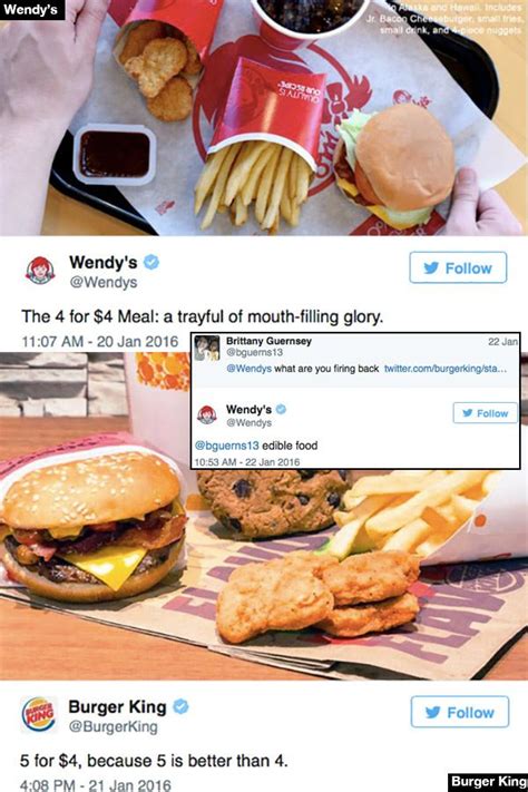 Wendys V Burger King Twitter Fight Edible Food Burger King Hamburger Filling Fight Meals