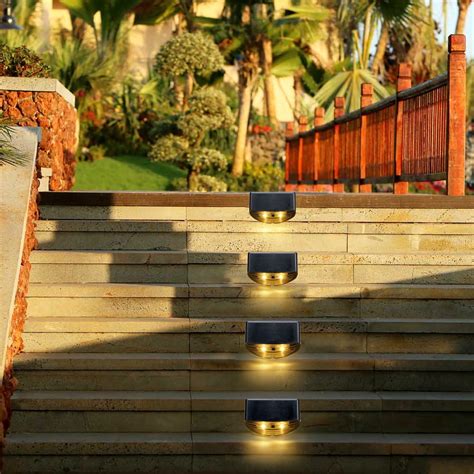 Upgraded 2 Led 4 Pack 2 Led Solar Bright Step Light Stairs Pathway
