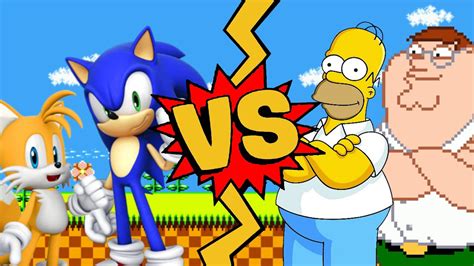 M U G E N Battles Sonic Tails Vs Homer Simpson Peter Griffin Youtube