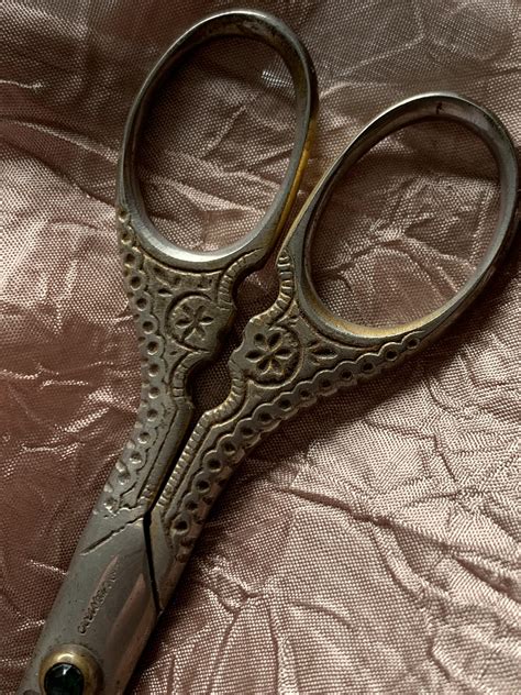 Found These Lovely Antique Fabric Scissors That Still Cut Very Well I Wish I Could Make Out The