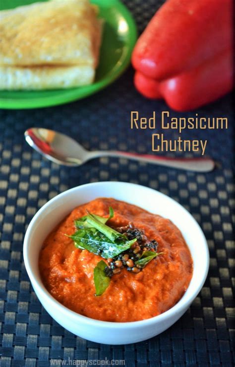 Red Capsicum Chutney Recipe Red Bell Pepper Chutney Chutney Recipes