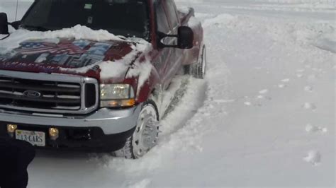 Ford F350 Dually On 24 Rims In The Snow Johns Restoration Youtube