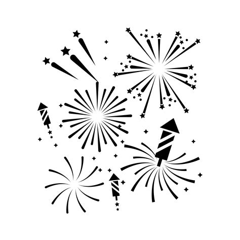 Set Of Silhouette Firework Icons 1270777 Vector Art At Vecteezy