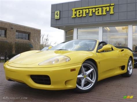 Giallo (fly yellow) over black. 2002 Giallo Modena (Yellow) Ferrari 360 Spider #73113126 | GTCarLot.com - Car Color Galleries