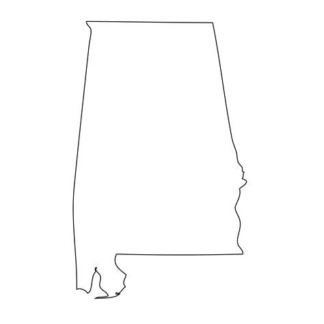 Alabama Outline Map Alabama States Outline Map United States Etsy