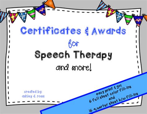 End Of The Year Speech Therapy Awards And Certificates Free Speech