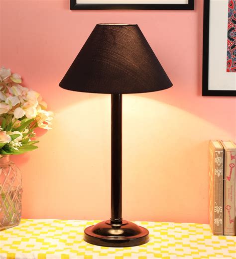 Buy Black Fabric Shade Table Lamp With Black Base By Tu Casa At 54 Off