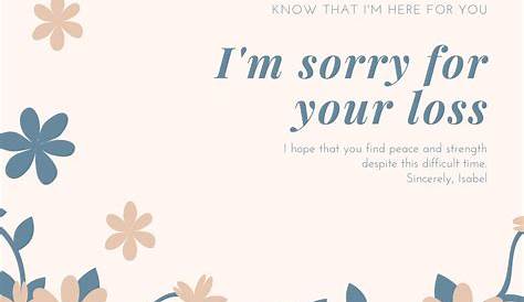 sorry for your loss card printable