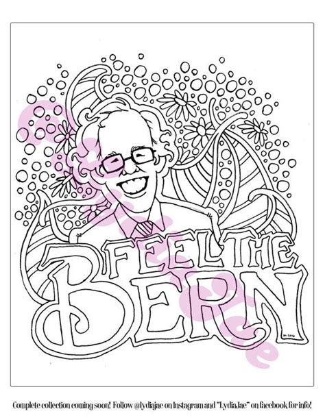 Feel The Bern Coloring Sheet Etsy Coloring Pages Coloring Sheets How To Draw Hands