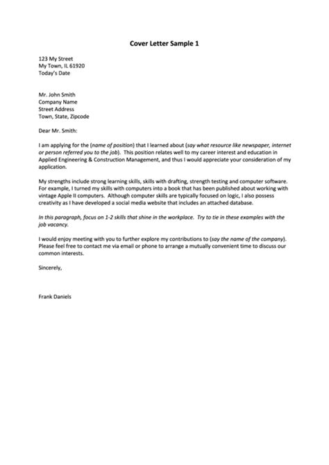 General Resume Cover Letter Sample printable pdf download