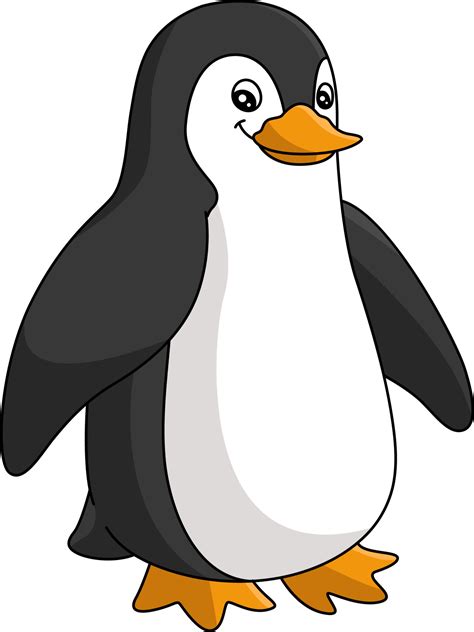 Pingüino Dibujos Animados Color Clipart Ilustración 6325772 Vector En
