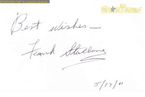 Frank Stallone Sr Autograph Collection Entry At Startiger