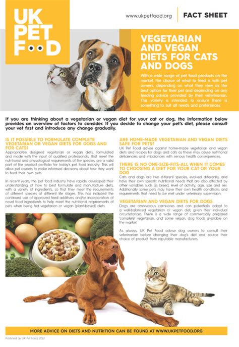 Vegetarian And Vegan Diets Factsheet Uk Pet Food