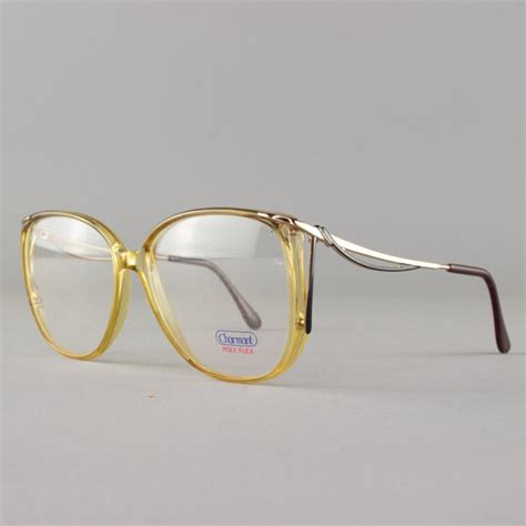 1980s vintage oversized 80s eyeglasses clear brow… gem