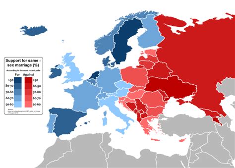 Support For Same Sex Marriage In Europe Maps On The Web