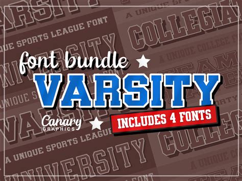 Varsity Font Bundle College Font University Sports Font Etsy