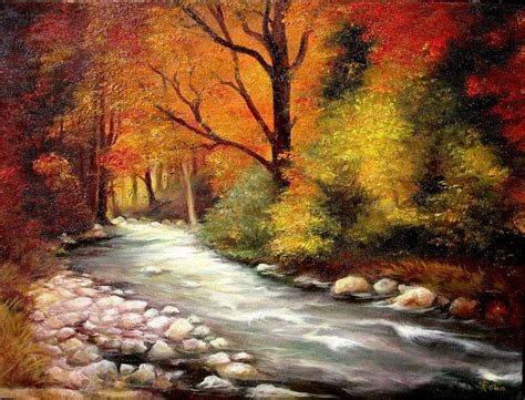 Artwork Sorin Apostolescu Autumn In The Forest Artwork Trees