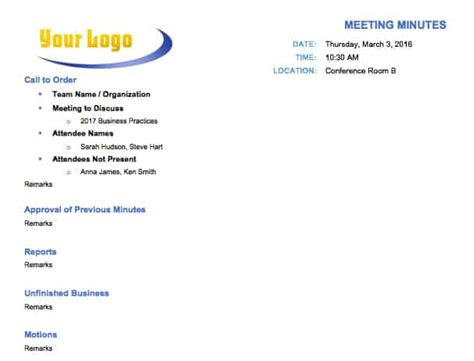 Free Meeting Minutes Templates 2022