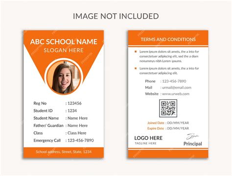 College Student Id Card Template Design Premium Vector Download On