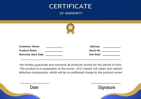 Warranty Certificate Format Pdf Fill Online Printable
