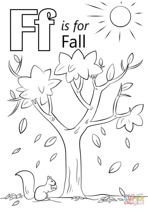 These are available in d'nealian manuscript and standard block handwriting format. Letter F is for Fall coloring page | Free Printable ...