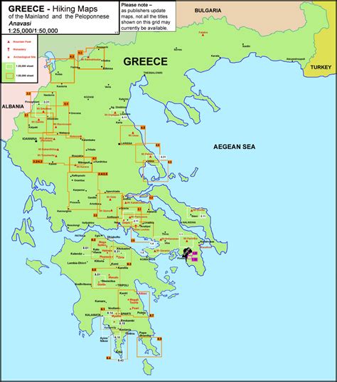 Greece Anavasi Hiking Maps Of The Mainland And Peloponnese Stanfords