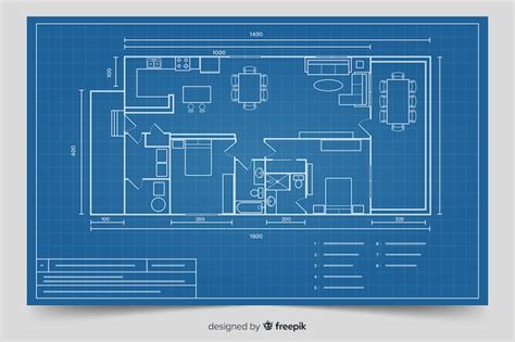 Free Vector Modern Blueprint For House Design