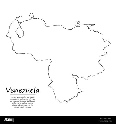 Mapa De Contorno Simple De Venezuela Silueta Vectorial En Estilo De