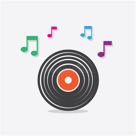 Vinyl Record And Music Notes Stock Vector Illustration Of Artistic