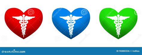 Medical Heart Symbols Stock Illustration Illustration Of Corps 90880336