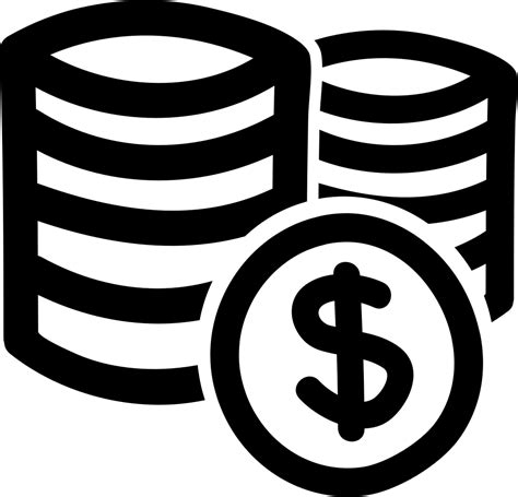 Coins Stacks Of Dollars Hand Drawn Commercial Symbol Svg Png Icon Free