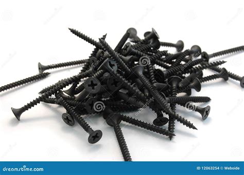 Pile Of Black Drywall Screws Stock Photo Image Of Isolated Phillips