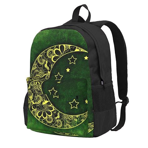 Xmxy Green Abstract Moon Stars Backpack Laptop Bag For Women School