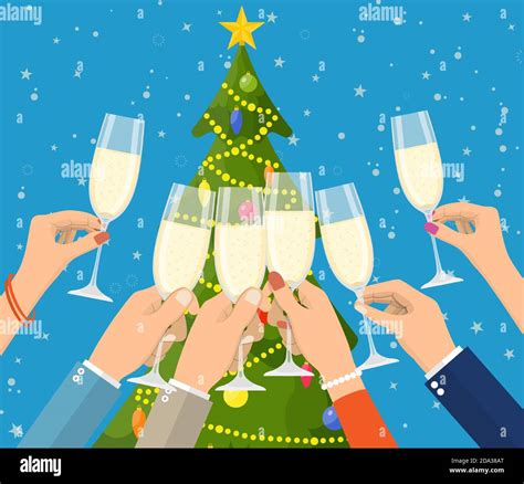 People Holding Champagne Glasses Stock Vector Image And Art Alamy