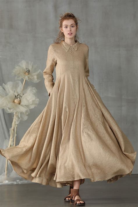 Shirt Dress Linen Dress Maxi Dress Macaroon Dress Linennaive