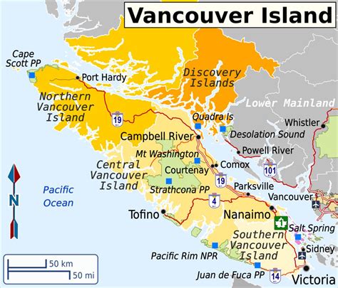 Vancouver Island Karte Van Island Karte British Columbia Kanada