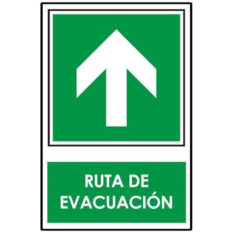 Señalética Ruta De Evacuación Arriba Sodimac