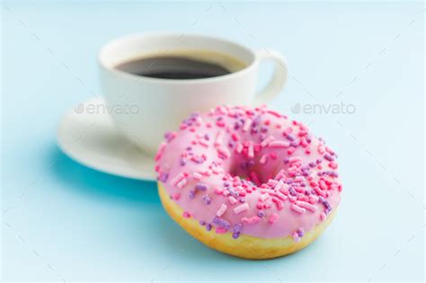 Pink Donut And Coffee Cup Stock Photo By Jirkaejc Photodune