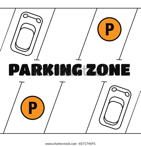 Park Parking Places Parking Zone Parking Stock Illustration 607174691