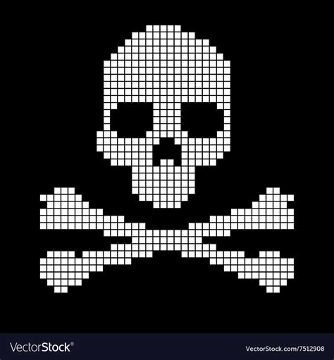 Skull And Crossbones Collected From Pixels Vector Image