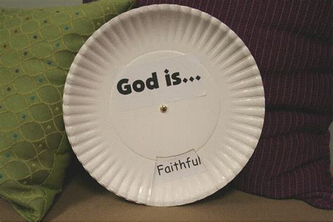 Two Paper Plates Combined With A Brad Shows Some Attributes Of God That