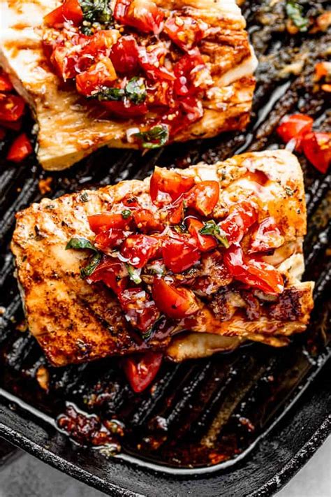 It's nutritious, for sure, but it can very easily dry out due to not having as much fat and moisture within the meat. Grilled Mahi Mahi with Balsamic Tomato Salad | How to Cook ...