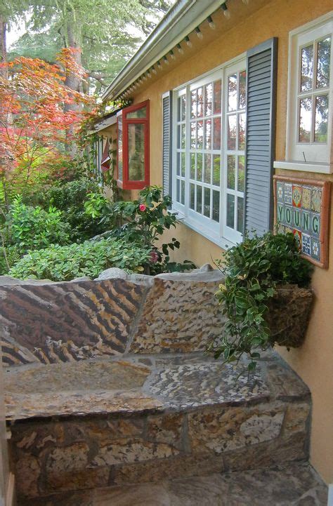 Flagstone Bench Garden Yard Ideas Porch Furniture Patio